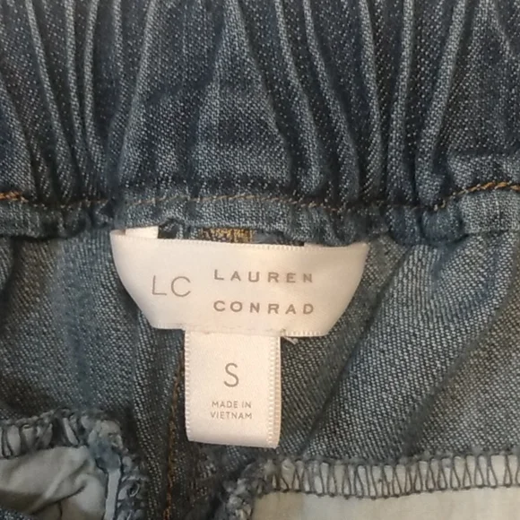 LC Lauren Conrad Jeans Wide Leg Crop Denim Pants Button Front High Rise … - Picture 10 of 11